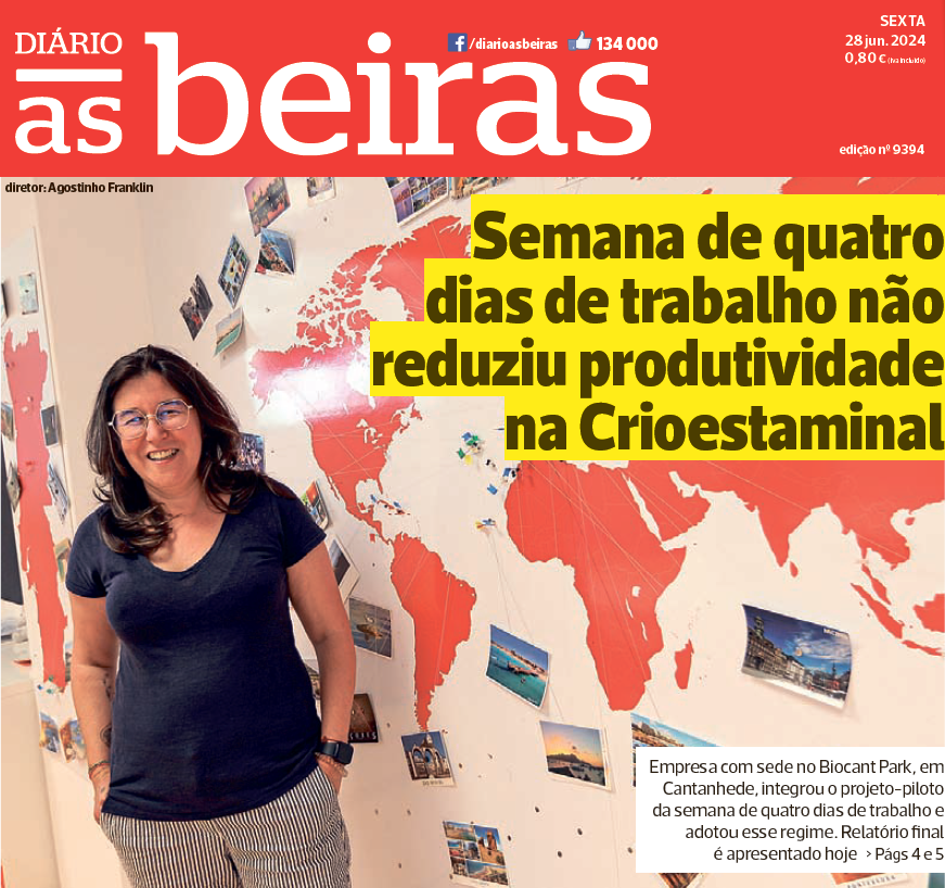 Semana de quatro dias de trabalho não reduziu a produtividade da Crioestaminal